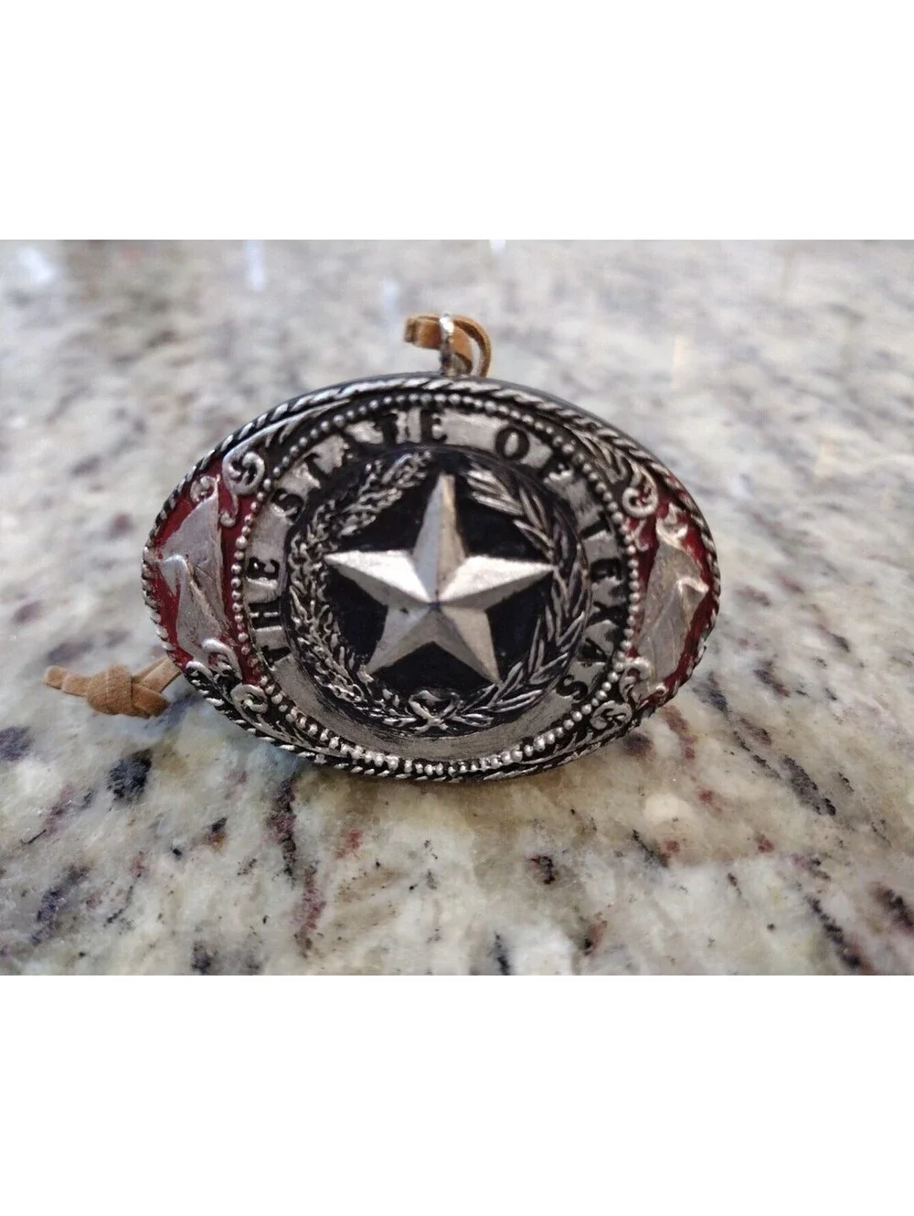 Western Cowboy Belt Buckle Texas Christmas Ornament SantaClaus Texan 2.25